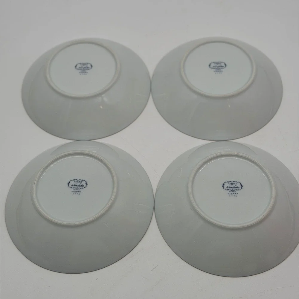 Noritake Legacy Vienna 2796 Fruit Dessert Bowls Cobalt Blue Gold Set of 4